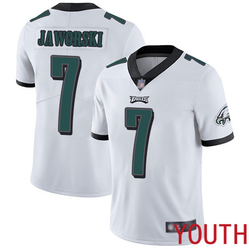 Youth Philadelphia Eagles #7 Ron Jaworski White Vapor Untouchable NFL Jersey Limited Player Football